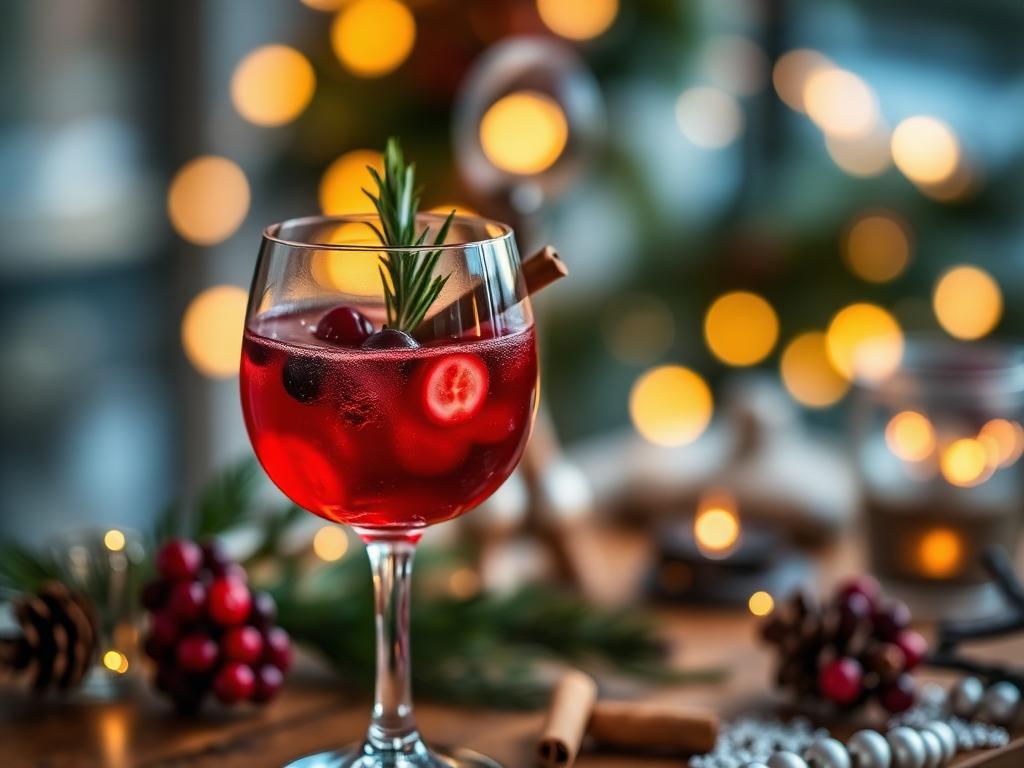 Glöggbubbel serverad i festligt glas med garnering