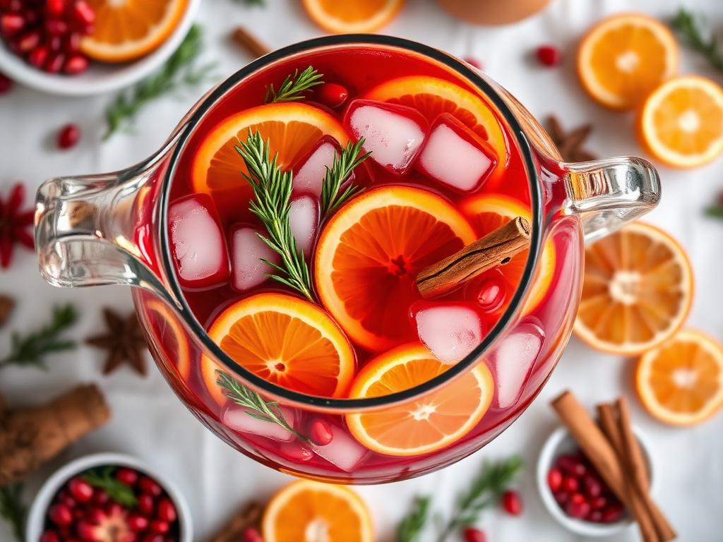 Kalla glöggdrinkar med citrus, is och kryddor i glas