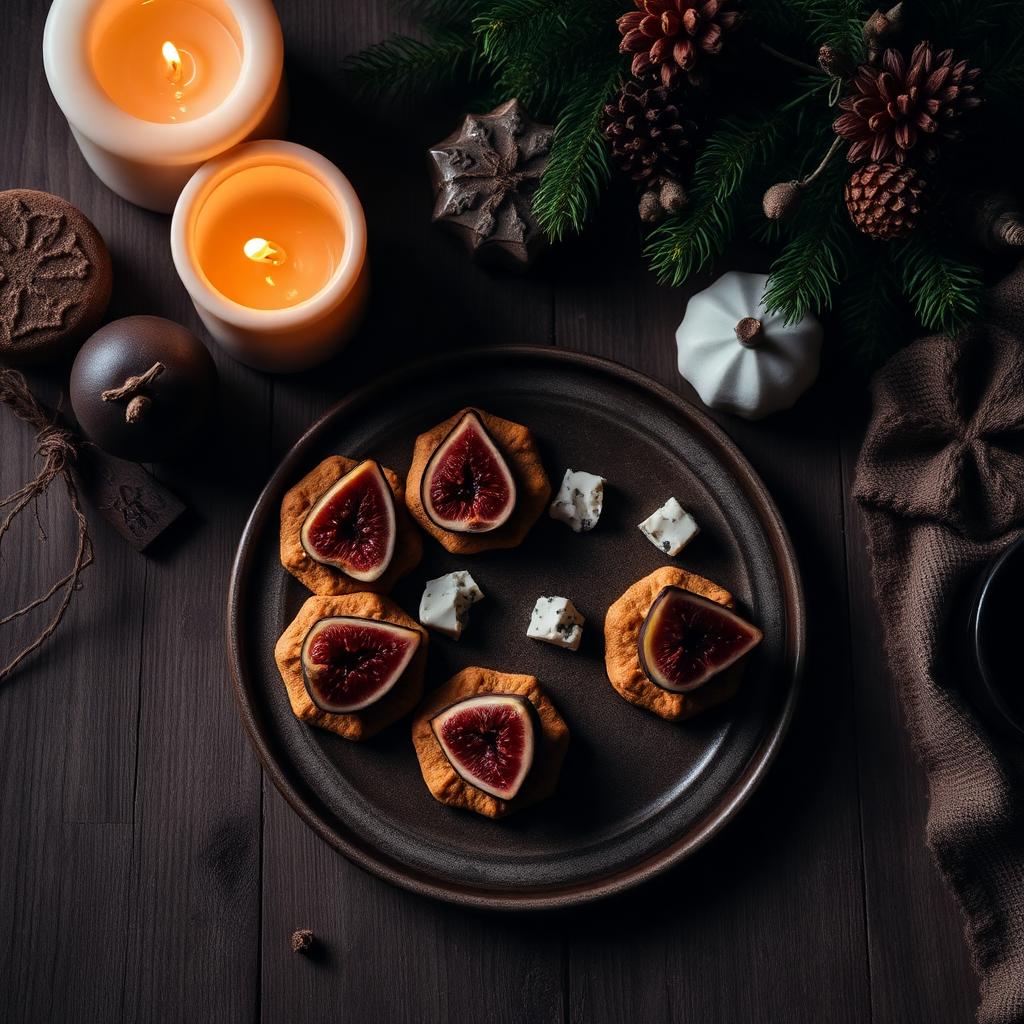 Pfefferkuchen mit Blauschimmelkäse und Feigen