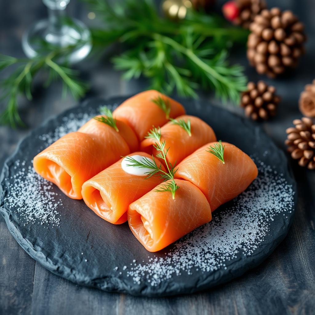 Lachsröllchen mit Meerrettich