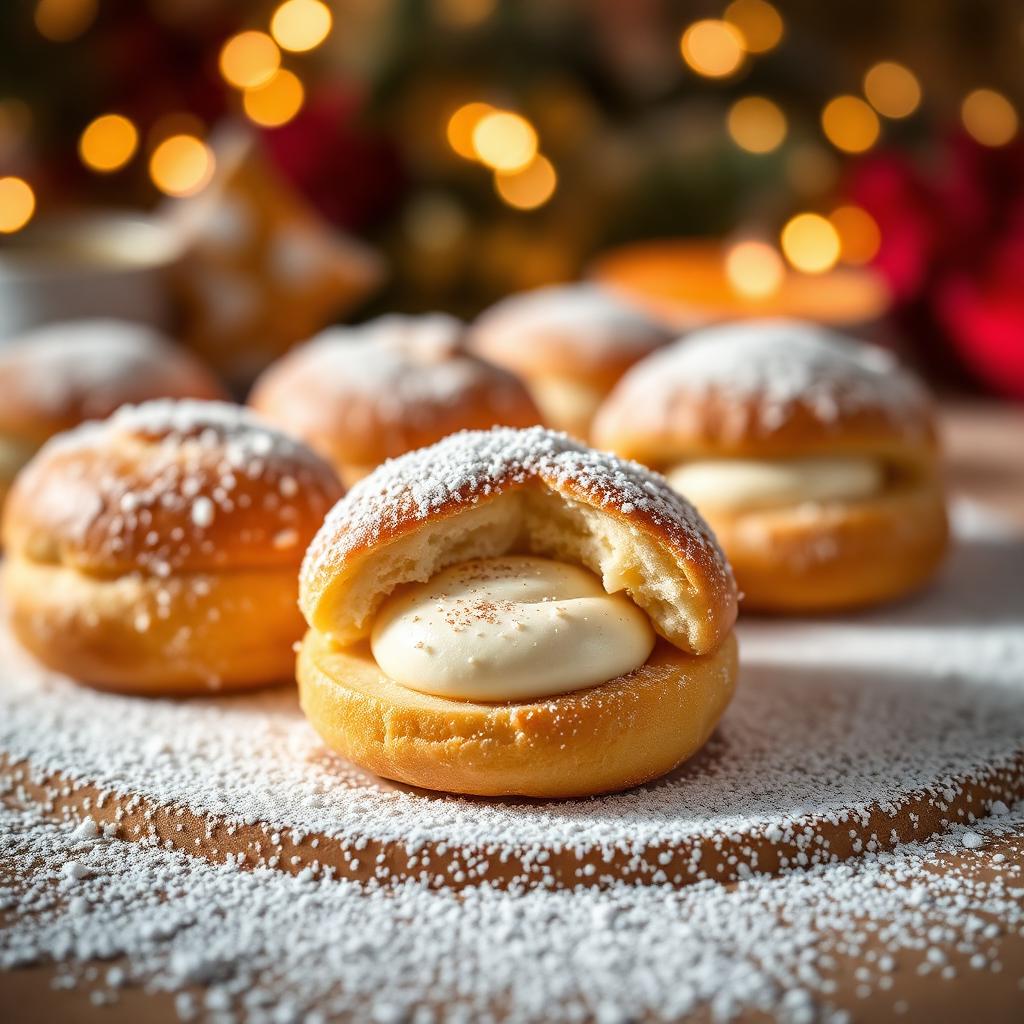 Mini-Semlor mit Safran und Marzipanmasse
