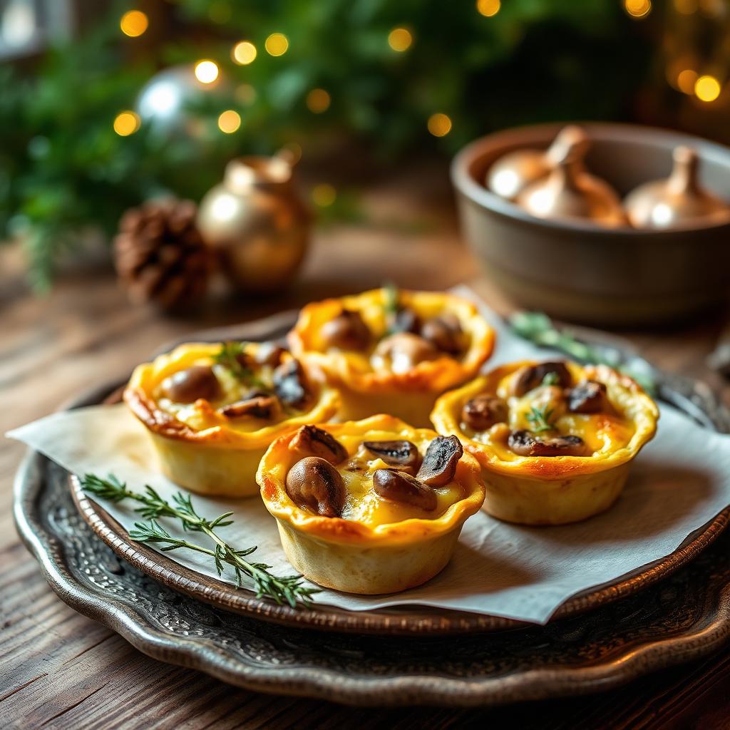 Mini-Quiche mit Pilzen und Thymian